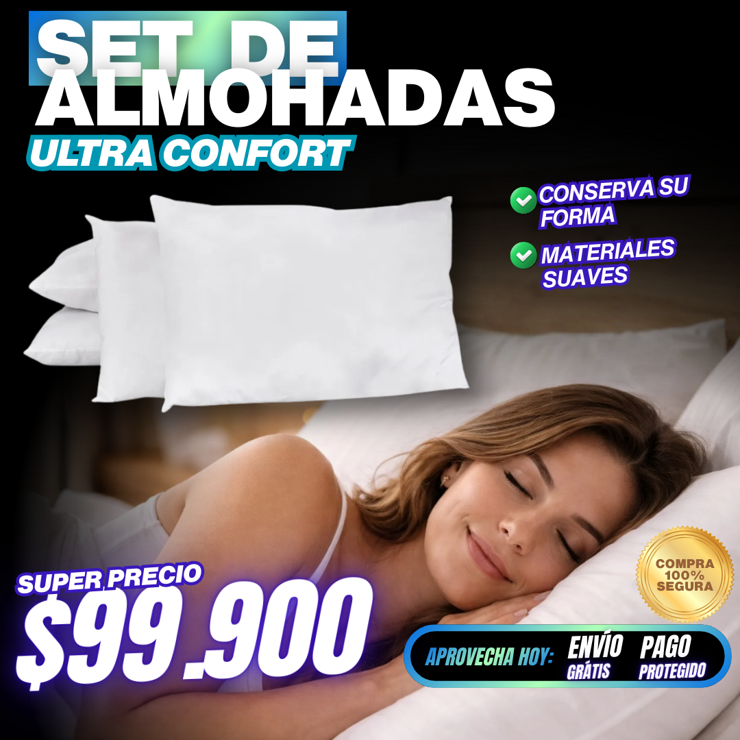 SET DE 4 ALMOHADAS SILICONADAS 🛏️
