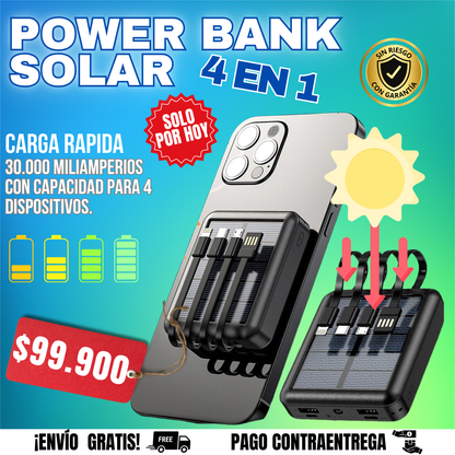 POWER BANK SOLAR 4 EN 1