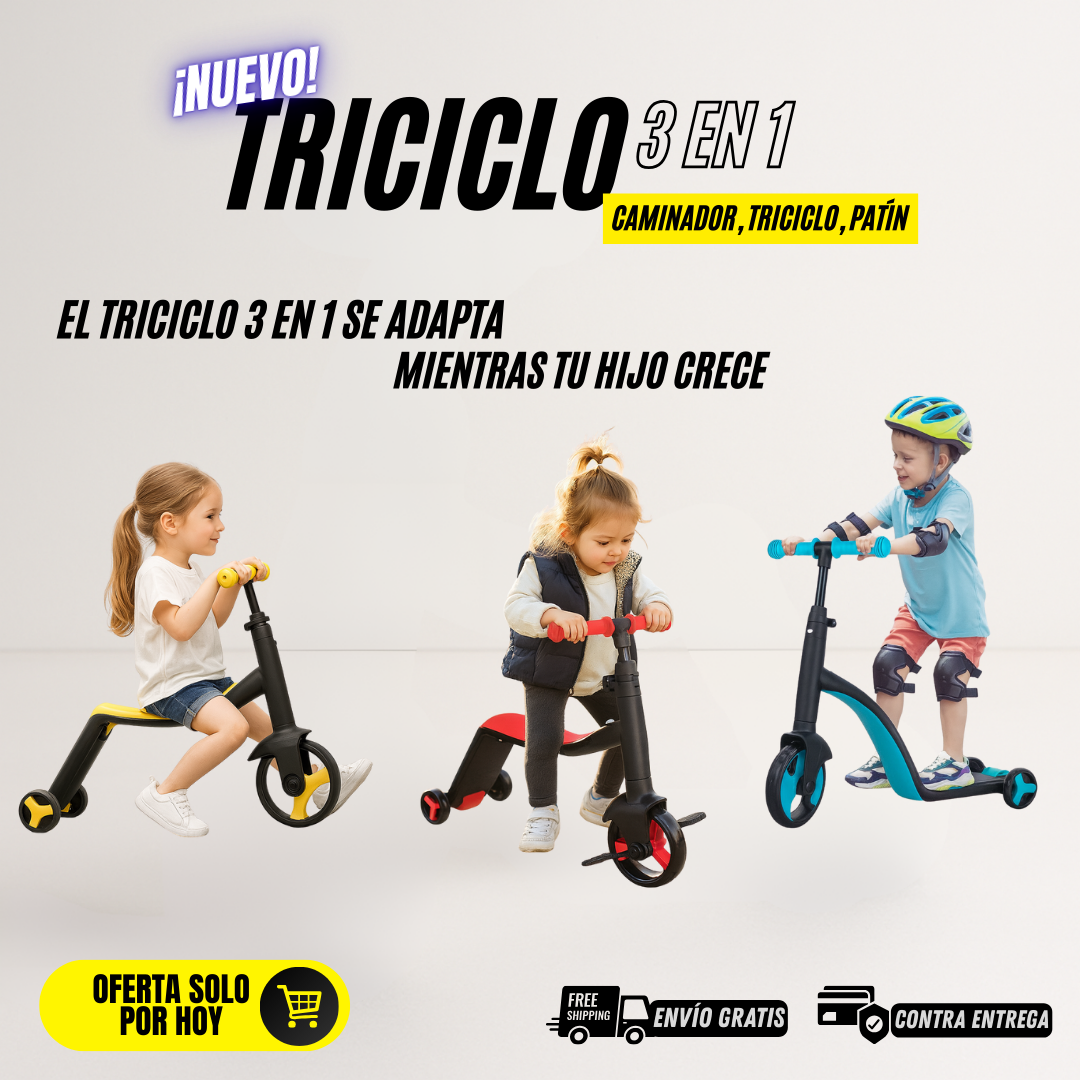 SCOOTER 3 EN 1 : MONOPATÍN, BICI Y TRICICLO EN UN SOLO JUGUETE🇨🇴