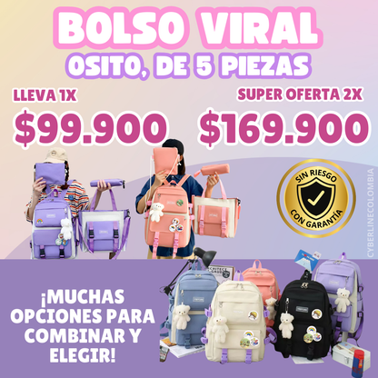 COMBO VIRAL BOLSOS 5 EN 1 , ¡Tu combo perfecto para organizarte con estilo! 🎀